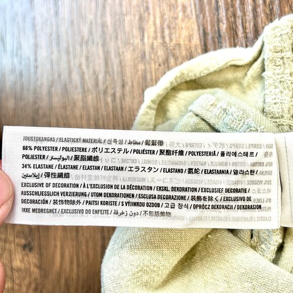 Y2K Hollister Linen Blend Crop top mint green & Pink stretch set size XL Lot - Picture 5 of 8